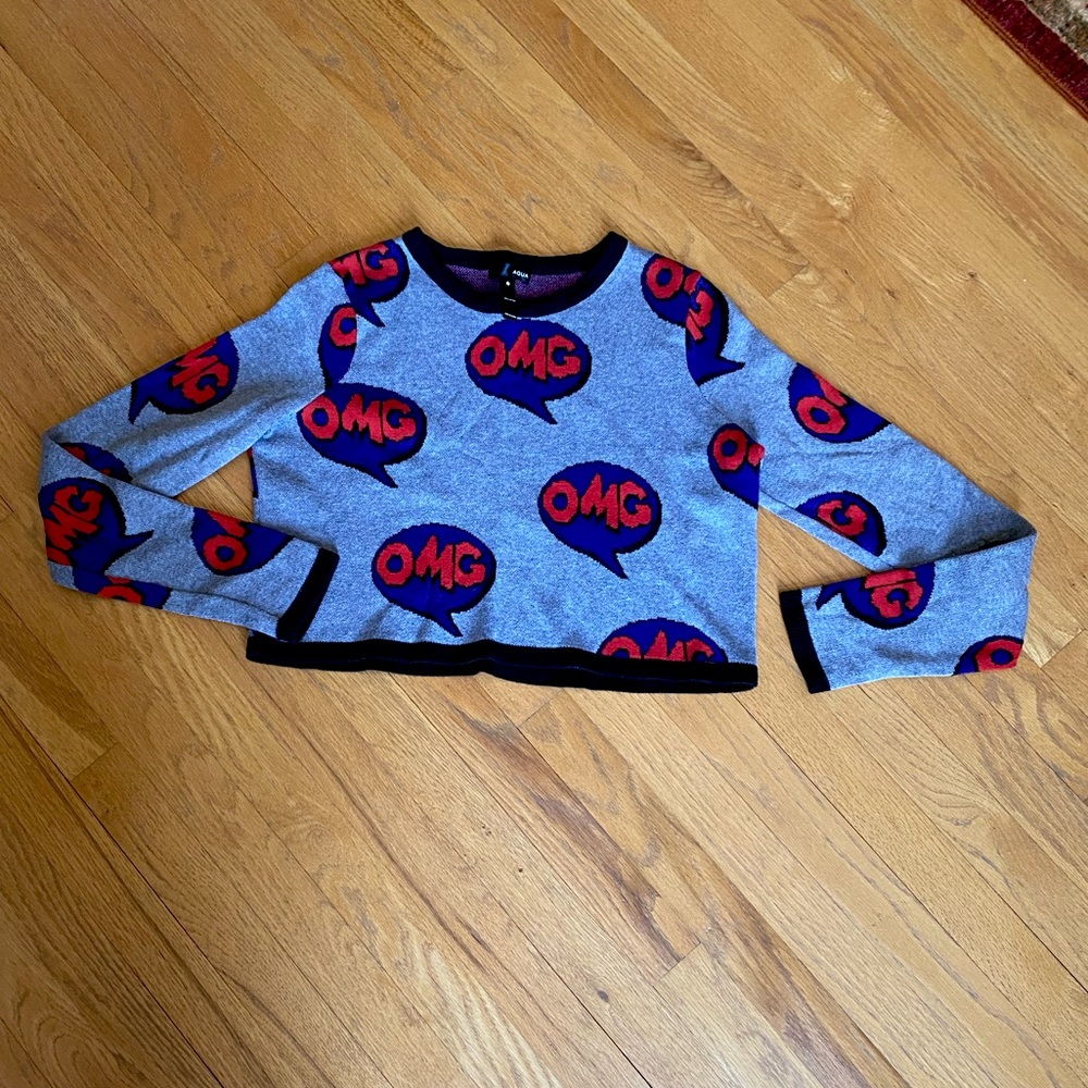 Aqua crop sweater